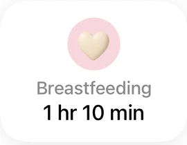 Daily breastfeeding total: 1 hour 10 minutes.