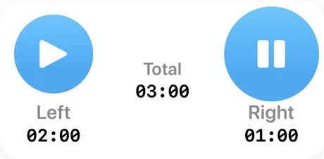Breastfeeding timer with separate left and right controls.